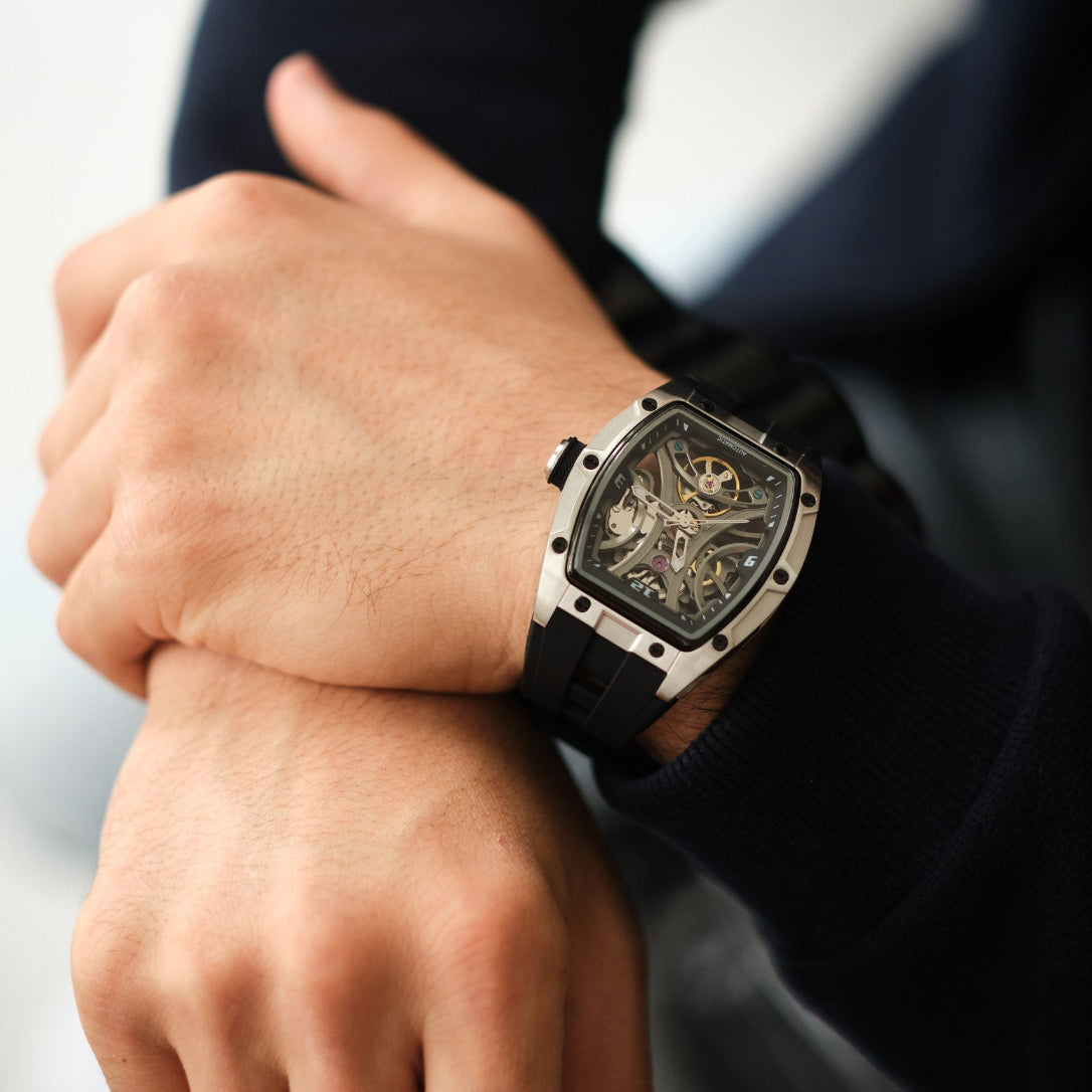 SKELETON CHRONO  DARK SILVER